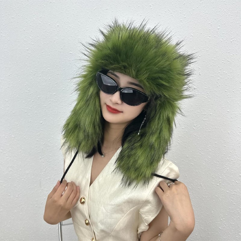 YFJNV Y2K Faux Fur Russian Hat, Soft, Warm Winter Trapper Hat with Earmuffs for Men and Women - Image 4
